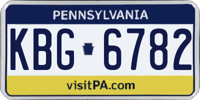 PA license plate KBG6782