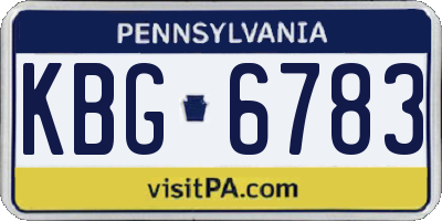 PA license plate KBG6783