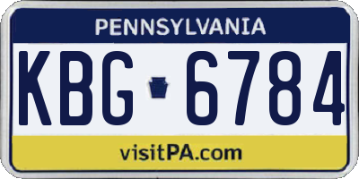 PA license plate KBG6784