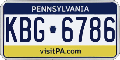 PA license plate KBG6786