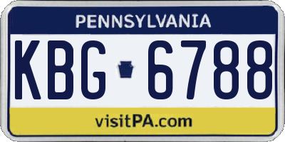 PA license plate KBG6788