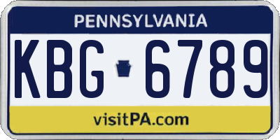 PA license plate KBG6789
