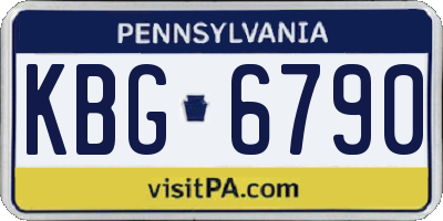 PA license plate KBG6790