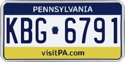 PA license plate KBG6791