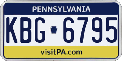 PA license plate KBG6795