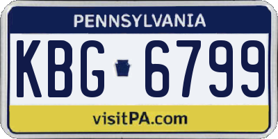 PA license plate KBG6799