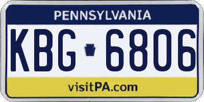 PA license plate KBG6806