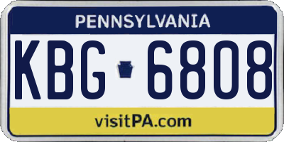 PA license plate KBG6808