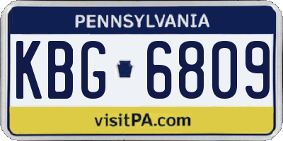 PA license plate KBG6809