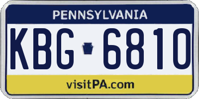 PA license plate KBG6810