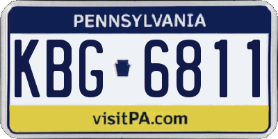 PA license plate KBG6811