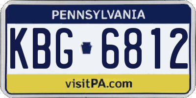 PA license plate KBG6812