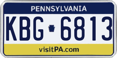 PA license plate KBG6813