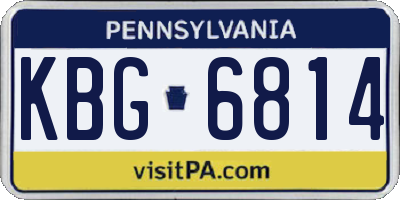 PA license plate KBG6814