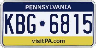 PA license plate KBG6815