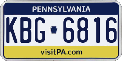 PA license plate KBG6816