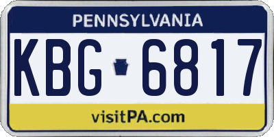 PA license plate KBG6817