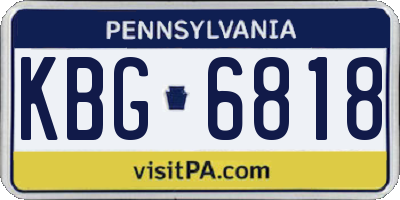 PA license plate KBG6818