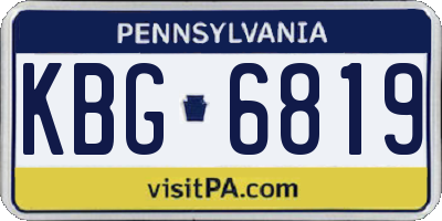 PA license plate KBG6819