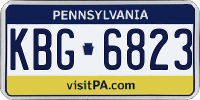 PA license plate KBG6823
