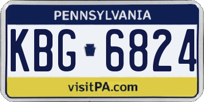 PA license plate KBG6824