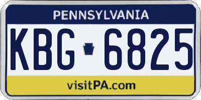 PA license plate KBG6825