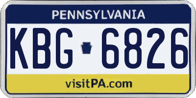 PA license plate KBG6826