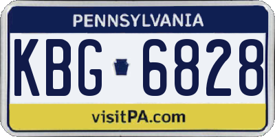 PA license plate KBG6828