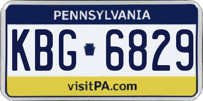 PA license plate KBG6829