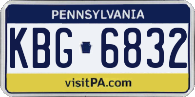 PA license plate KBG6832