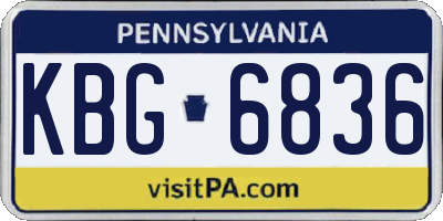 PA license plate KBG6836