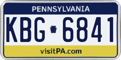 PA license plate KBG6841