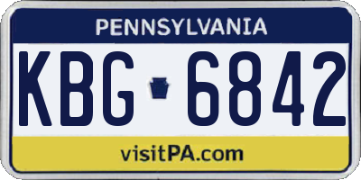 PA license plate KBG6842