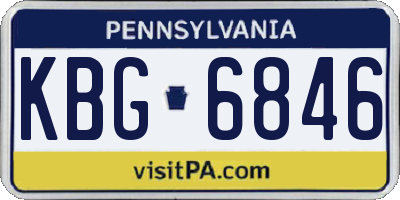 PA license plate KBG6846