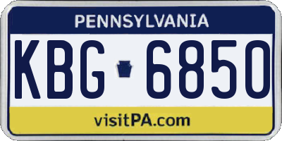 PA license plate KBG6850