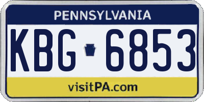 PA license plate KBG6853