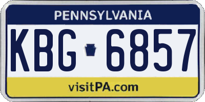 PA license plate KBG6857