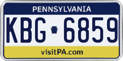 PA license plate KBG6859