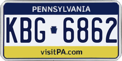 PA license plate KBG6862