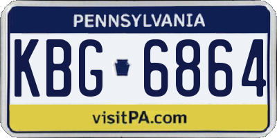 PA license plate KBG6864