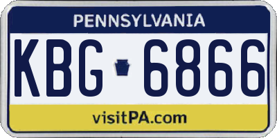 PA license plate KBG6866