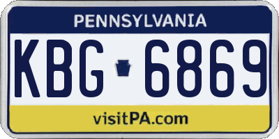 PA license plate KBG6869