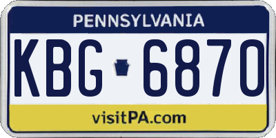 PA license plate KBG6870