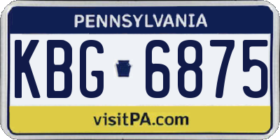 PA license plate KBG6875