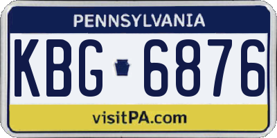PA license plate KBG6876
