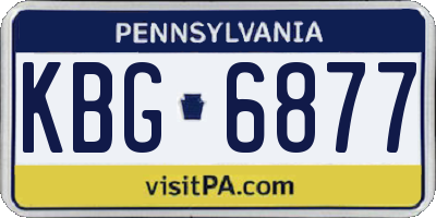 PA license plate KBG6877