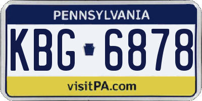 PA license plate KBG6878