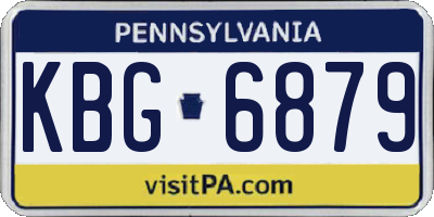 PA license plate KBG6879