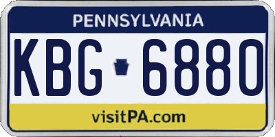 PA license plate KBG6880