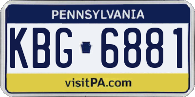 PA license plate KBG6881